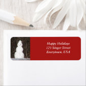 Étiquette Snowman souriant (En situation)