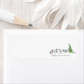 Étiquette Snowmen de vacances (En situation)