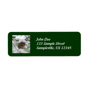 Étiquette Snowy Pine Cone I