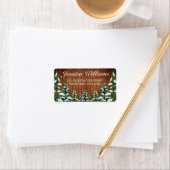 Étiquette Snowy Wood & Forest Country Pine Adresse (En situation)