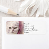 Étiquette Snuggle Time Kitty | ABSTRAIT | Aquarelle (En situation)