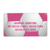 Étiquette Soccer Ball Pink and White (Devant)
