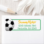 Étiquette Soccer Green & Gold Adresse (En situation)