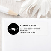 Étiquette Société de logo simple Adresse de retour (En situation)