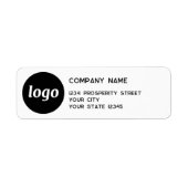 Étiquette Société de logo simple Adresse de retour (Devant)