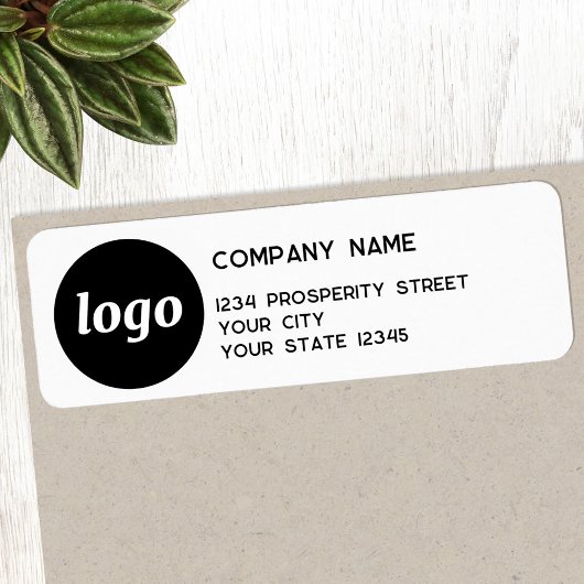 Étiquette Société de logo simple Adresse de retour