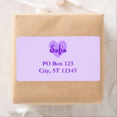 Étiquette Sofia en violet (En situation)