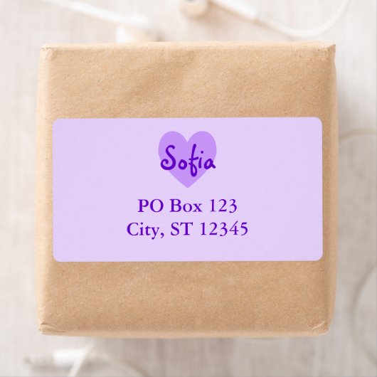 Étiquette Sofia en violet (En situation)