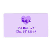 Étiquette Sofia en violet (Devant)