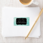 Étiquette Soft Aqua Bokeh Lights Parties scintillant étincel (En situation)