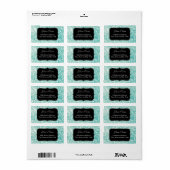 Étiquette Soft Aqua Bokeh Lights Parties scintillant étincel (Feuille entière)