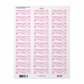 Étiquette Soft Happy Rose Nuages Décor (Feuille entière)