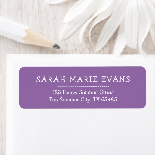 Étiquette Soft Muted Lavender Stylish Return Address Labels (En situation)