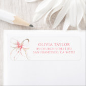 Étiquette Soft Pink Bow Baptism (En situation)