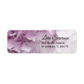 Étiquette Soft Pink Hydrangea Floral Adresse de retour (Devant)