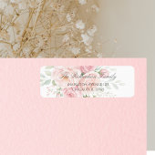 Étiquette soft pink roses floral return adress label