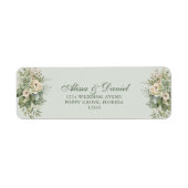 Étiquette Soft Sage Green Floral Address Label (Devant)