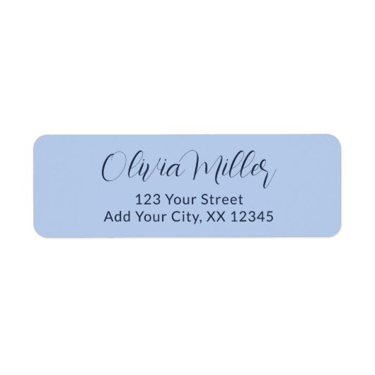Étiquette Soft Sky Blue - Elegant Address Label (Devant)