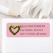 Étiquette Softball Heart Softballs en mouvement avec 3 ligne (En situation)