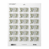 Étiquette Soie blanche luxueuse et fluide et roses blanches. (Feuille entière)