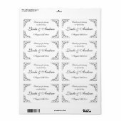 Étiquette Soirée de mariage élégante pour bouteille d'eau ét (Feuille entière)