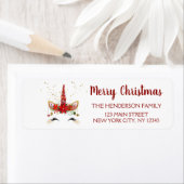 Étiquette Soirée de Noël à la belle Unicorne (En situation)