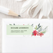 Étiquette Soirée de Noël sur le thème du feuillage botanique (En situation)