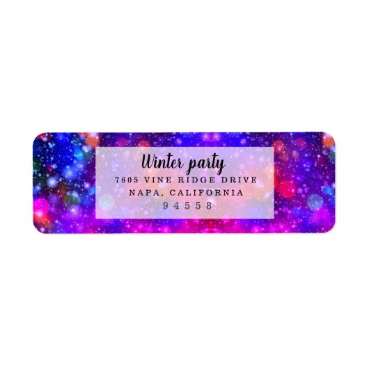 Étiquette Soirée d'hiver Motif moderne et élégante (Devant)