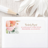 Étiquette Soirée spéciale élégante Fleur Rose (En situation)