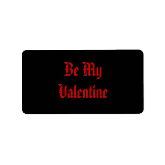 Étiquette Sois Ma Saint-Valentin. Saint Valentin. Noir rouge (Devant)