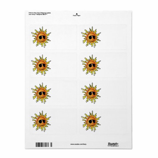 Étiquette SOLEIL D'ÉTÉ cool (Feuille entière)