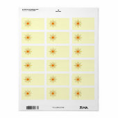 Étiquette Soleil d'été. Jaune et orange. (Feuille entière)