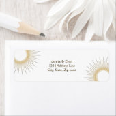 Étiquette Soleil géométrique Mariage moderne et élégant (En situation)