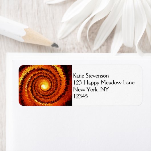 Étiquette Soleil spiral Abstrait (En situation)