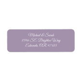 Étiquette Solide Lavender Purple Adresse de retour (Devant)