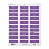 Étiquette Solide Lilac Purple Adresse de retour (Feuille entière)