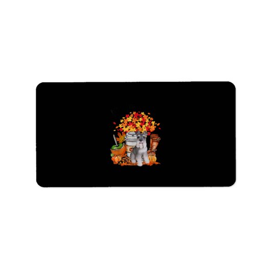 Étiquette son chien de schnauzer d'automne halloween thanksg (Devant)