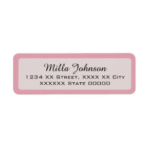 Étiquette son nom avec bordure rose