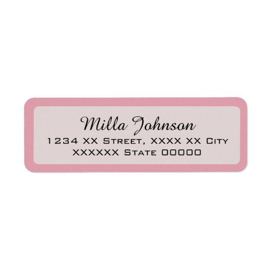 Étiquette son nom avec bordure rose (Devant)
