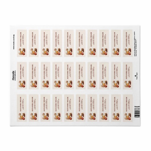 Étiquette Son Prochain Chapitre Fête de Fiançailles Automne  (Feuille entière)