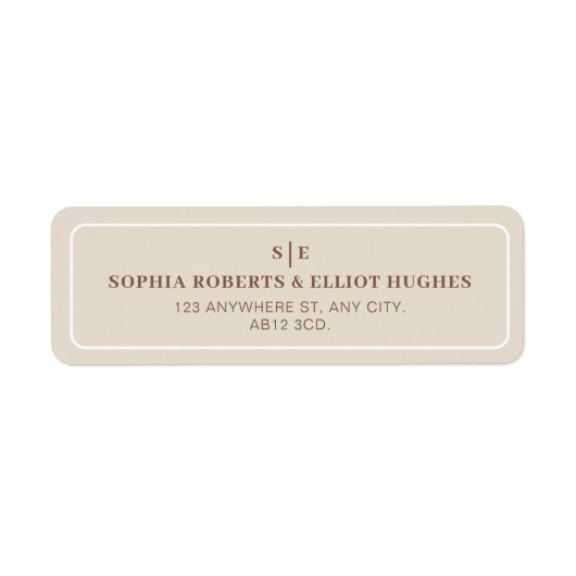 Étiquette SOPHIA Modern Desert Mariage Adresse de retour Lab (Devant)