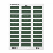Étiquette Sophisticated Green Typographic (Feuille entière)