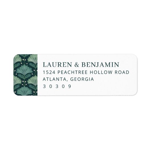 Étiquette Sophisticated Navy Leaf Motions (Devant)