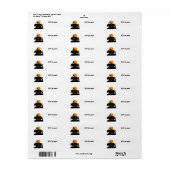 Étiquette Sorcière d'Halloween et maison hantée (Feuille entière)