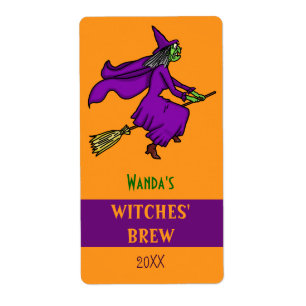 Étiquette Sorcière d'Halloween sorcière sorcière - Sorcière