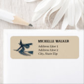 Étiquette Sorcière volante étoilée | Adresse de retour Tan v (En situation)