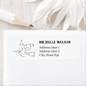 Étiquette Sorcière volante étoilée | Elegant Black Return Ad (En situation)