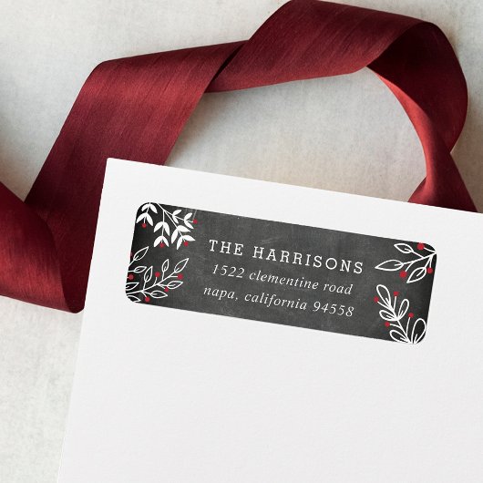 Étiquette Souhait joyeux | Chalkboard Holiday Adresse de ret