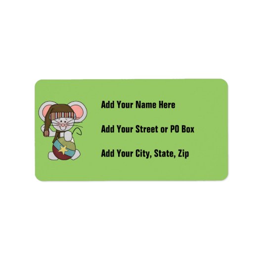 Étiquette Souris de Noël avec l'ornement (Devant)