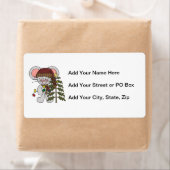 Étiquette Souris de Noël décorant l'arbre (En situation)